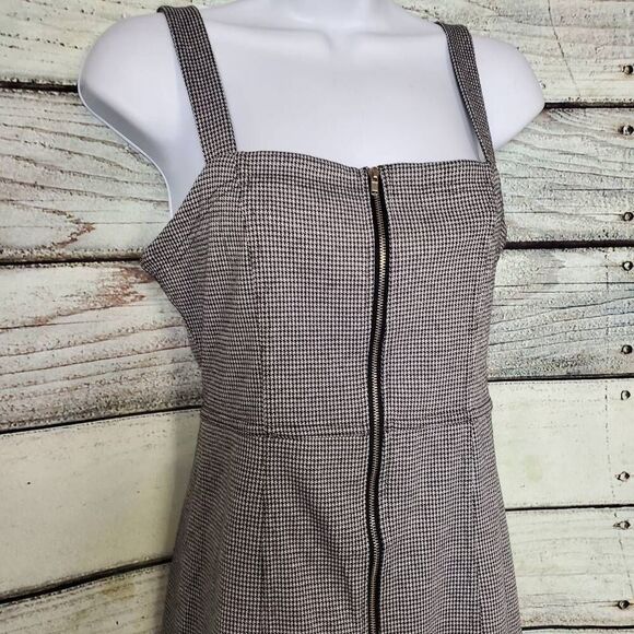 Forever 21 Plaid Zip Front Mini Dress Women’s Size M Sleeveless Bodycon - Picture 2 of 6